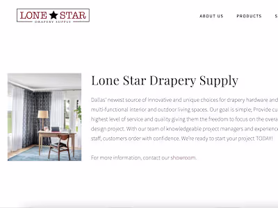 Lone Star Drapery Supply Website Design