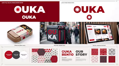 Full brand identity for 'Ouka Bento'