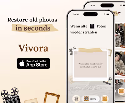 Vivora is an AI-powered photo restoration app that brings ol...