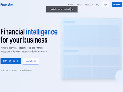FinancePro Financial Intelligence Platform Development