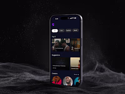 Mobile app design for AI content platform