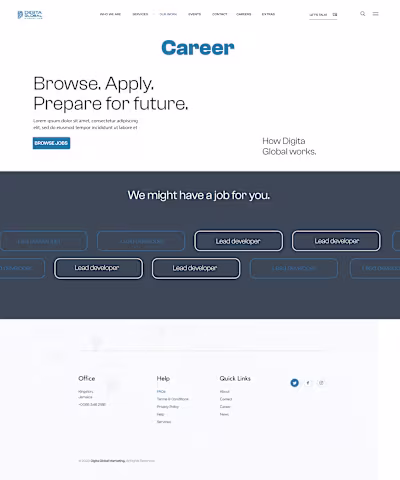 Landing Page Design for Digital Global Marketing