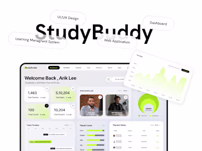 StudyBuddy - Learning Management Dashboard UI Design