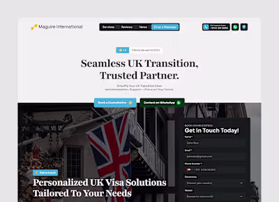 Maguire International Landing Page Redesign