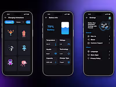⚡ Charging Animation App UI Design