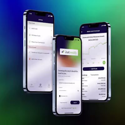 Fintech Mobile App Design: Justwealth 