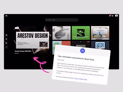 My portfolio was picked and featured in Muzli Picks ✨ Apprec...