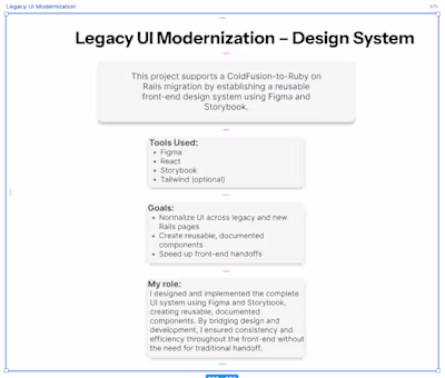 Legacy UI Modernization Design