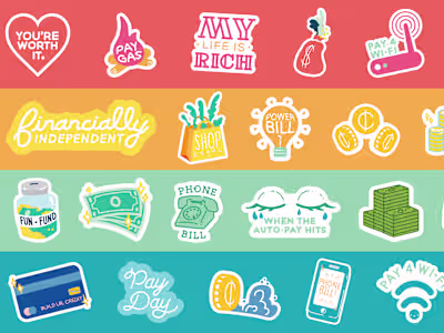 Finance Stickers for a Planner Company
