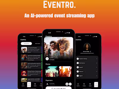 AI Powered Events Streaming Mobile Application - Eventro