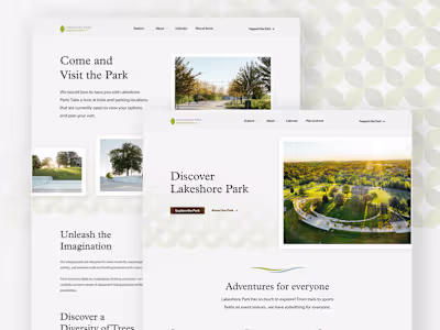 Streamlined Park Website Showcases Natural Beauty
