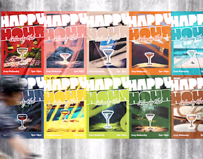 Happy Hour Bar - Getaway Club event posters