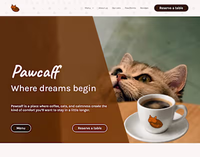 Pawcaff – Promo Website for a Cozy Cat Café