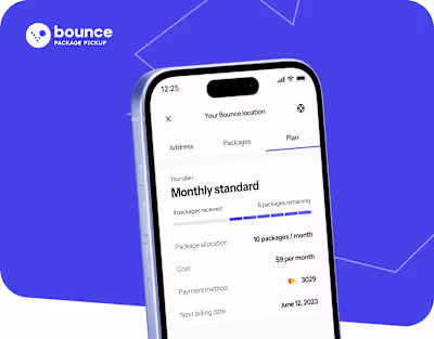 Manage subscription | Bounce package app