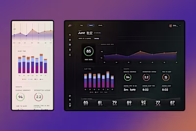 Saturn Sleep Tracking - UI, UX and Creative