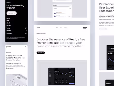 Pearl - Framer Light Portfolio Template