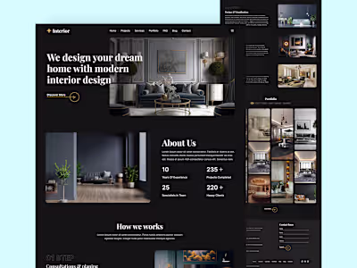 Interior Design Landing Page ui, ui design, uiux design