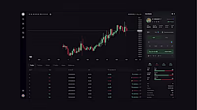 Crypto social app, trade terminal — designed by Chick Studio