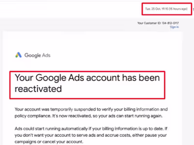 I will unsuspended Google Ads account on appeal 