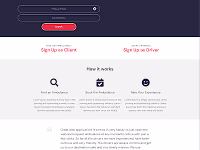 A webapp to find and book the nearest ambulance, developed using