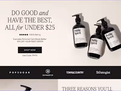 Public Spirit - Evergreen Landing Page