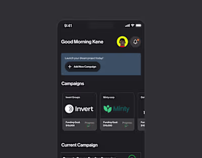 Campaign dashboard B2B Saas mobile