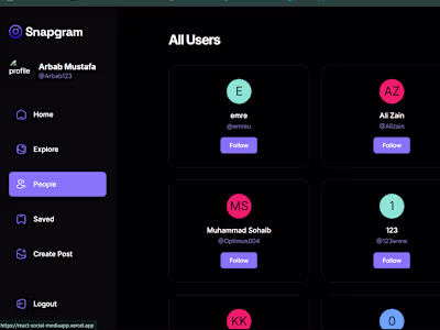  Basic Social Media app like Facebook or instagram