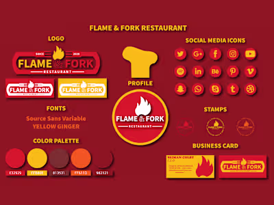 Complete Branding Kit Design for [Flame & Fork]