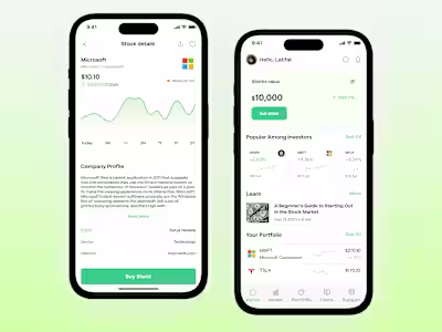 FinInvest- Stock Investment Mobile App Design