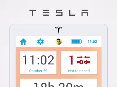 Tesla Electric Car Dashboard UX/UI Design Concept