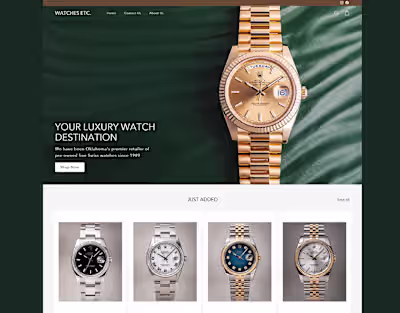 Luxury Watches Website Design with Shopify