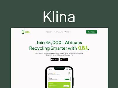 Klina — B2C Saas Landing Page