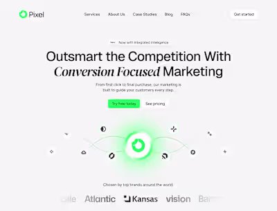 SaaS Landing Page Design for Pixel