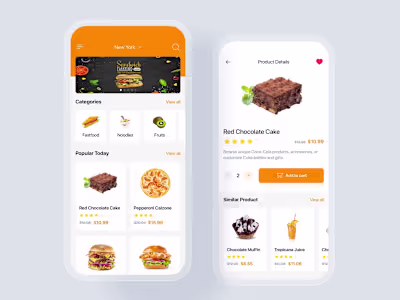 UI for Food Delivery App and Website Concepts