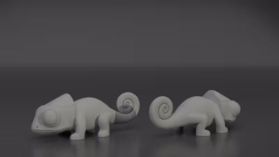 Cute Chameleon Printable Toy