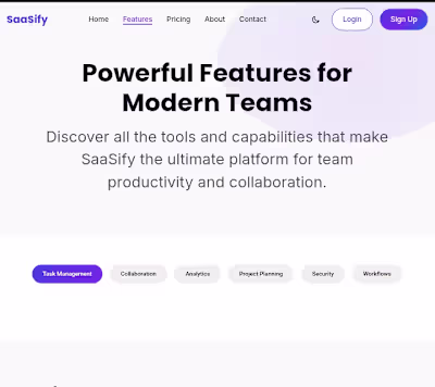 SaaS Landing Page Design
