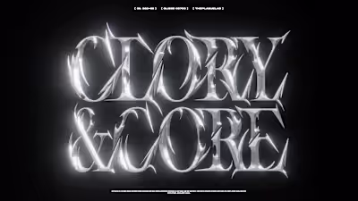 " Glory and Gore ' Chrome typography