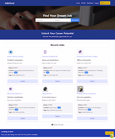 Job Hunt Web App Development