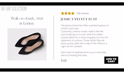 Product Description - Jessica Velvet Flat