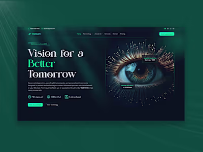 OCULUX – Dark Premium Eye Care Website Hero UI