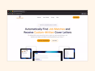Landing Page Development for Job Search Pro