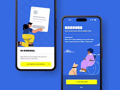 Designed HelpMe, a cute yet serious rescue app for pets and ...