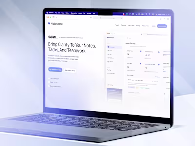 Notespace - Advanced Note Taking & Productivity Landing Page UI
