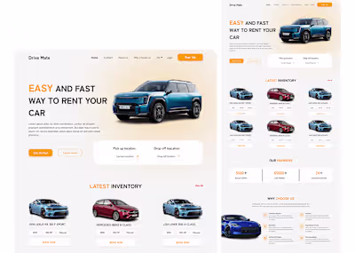 Car rental website UX case study on Behance
