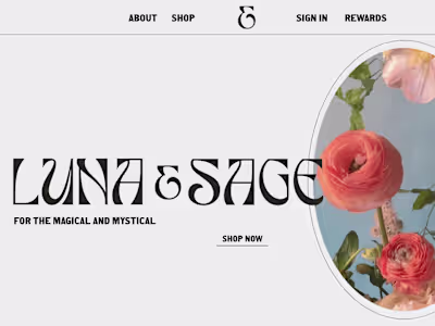 Luna & Sage - Brand Design + E-Commerce Website UI - Homepage
