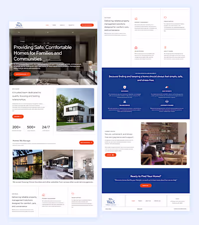 The Mockups of property management website design I worked o...