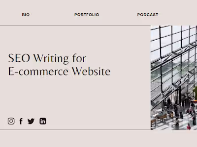 SEO Writing for E-commerce Website