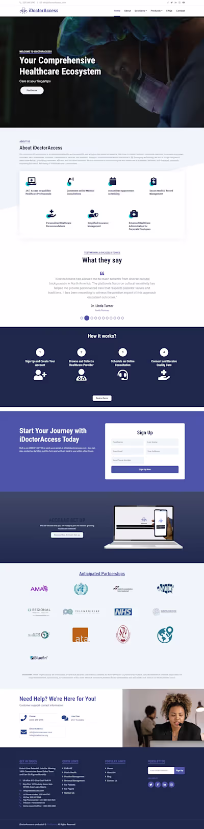 iDoctorAccess - Full website Design & Development