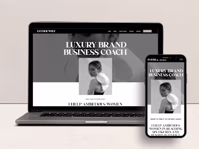 Custom website design for a Business Coach