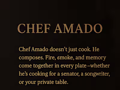 Chef Amado – Brand Storytelling for Private Dining